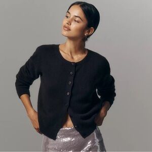 Reformation Clara Cashmere Crew Cardigan Sweater